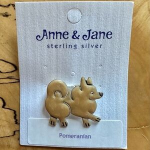 New Sterling Silver Pomeranian Pin by Anne and Jane